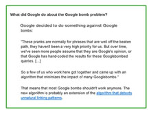 Google solving Google Bomb problem